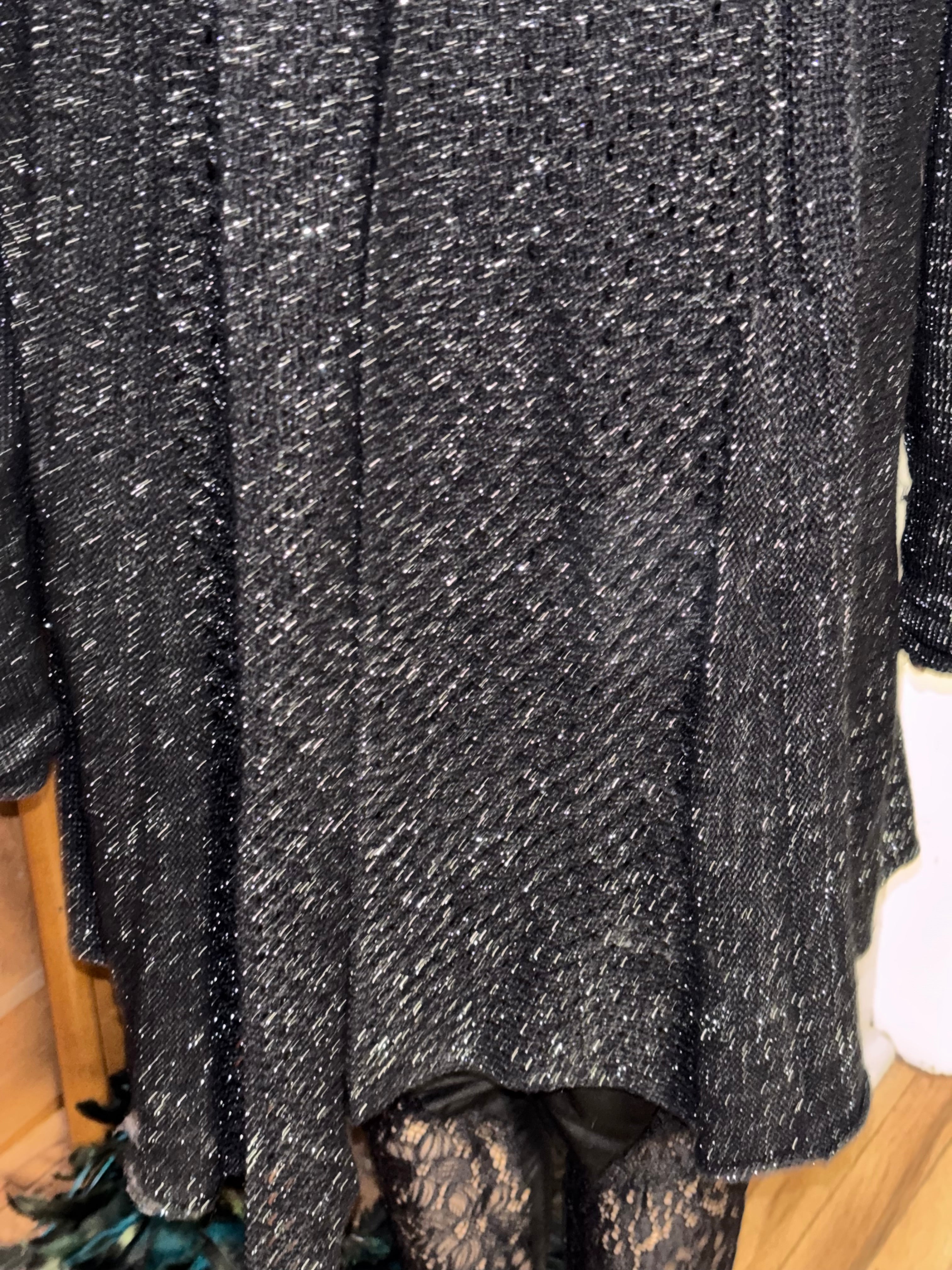 89TH + MADISON black glitter cardigan 2X