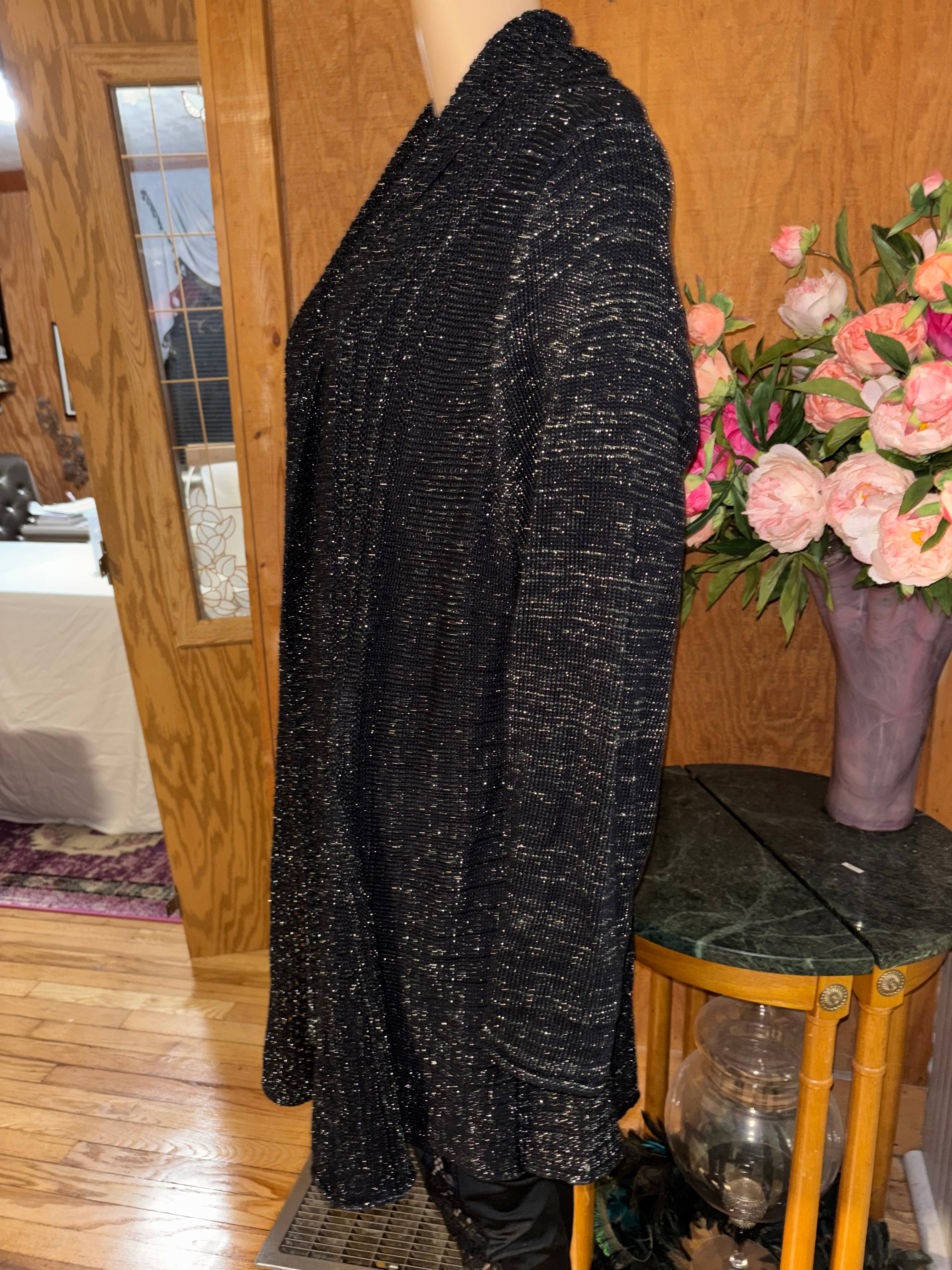 89TH + MADISON black glitter cardigan 2X
